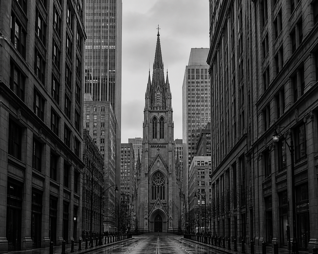 Sanctum in the Grid, by Adrian Demofoto, Gelatin silver print (black & white), 2024